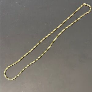Gold Toned Rope Chain Necklace